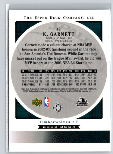2003-04 Upper Deck Standing O #45 Kevin Garnett N41