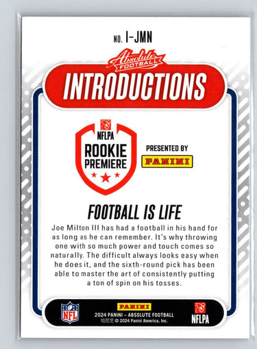 2024 Panini Absolute #I-JMN Joe Milton III Introductions N41