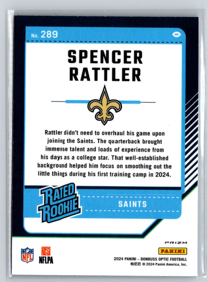 2024 Donruss Optic #289 Spencer Rattler Purple Shock N41
