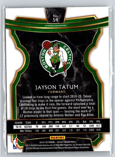 2019-20 Panini Select #54 Jayson Tatum N41