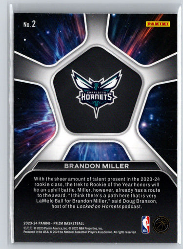 2023-24 Panini Prizm #2 Brandon Miller Deep Space N42