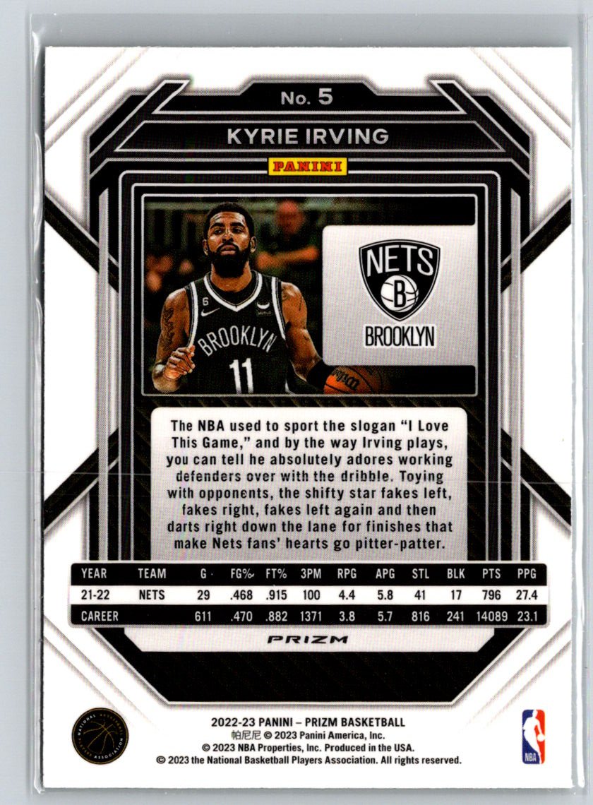 2022-23 Panini Prizm #5 Kyrie Irving Prizms Green Wave N42