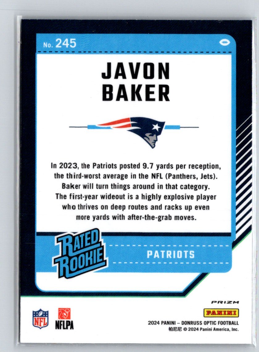 2024 Donruss Optic #245 Javon Baker Purple Shock N42