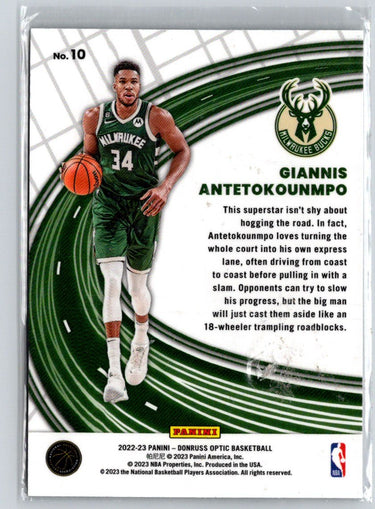 2022-23 Donruss Optic #10 Giannis Antetokounmpo Express Lane N43