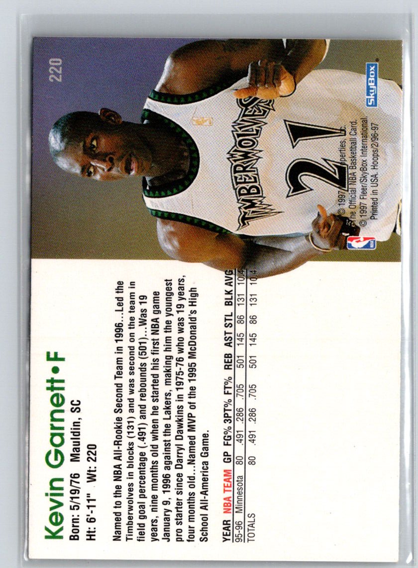 1996-97 Hoops #220 Kevin Garnett N43