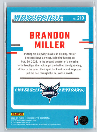 2023-24 Donruss Optic #219 Brandon Miller N43