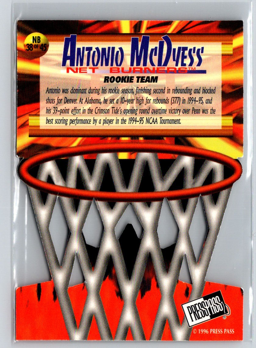 1996 Press Pass #NB 38 Antonio McDyess Net Burners N43