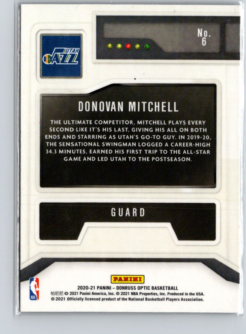 2020-21 Donruss Optic #6 Donovan Mitchell T-Minus 3...2...1 N44