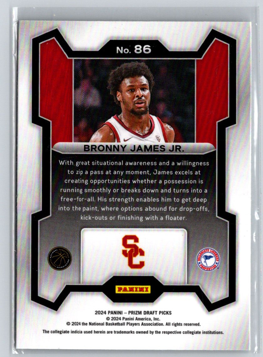 2024 Panini Prizm Draft Picks #86 Bronny James Jr. N44