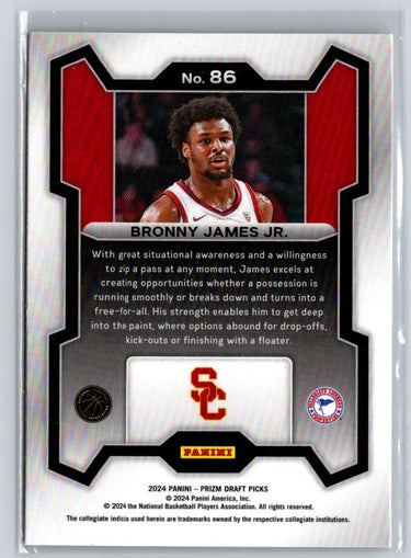 2024 Panini Prizm Draft Picks #86 Bronny James Jr. N44