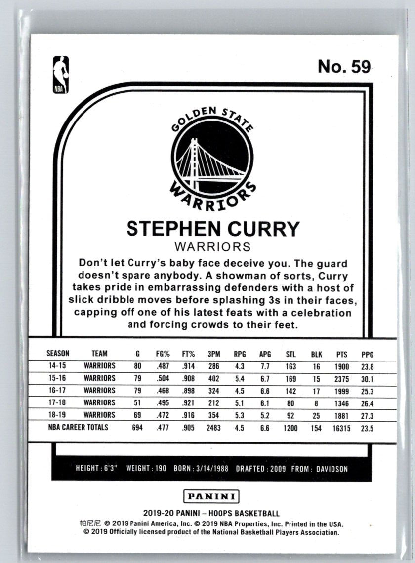 2019-20 Hoops #59 Stephen Curry N44