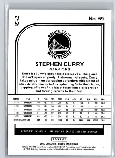 2019-20 Hoops #59 Stephen Curry N44