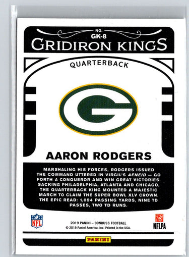 2019 Donruss #GK-8 Aaron Rodgers Gridiron Kings N46