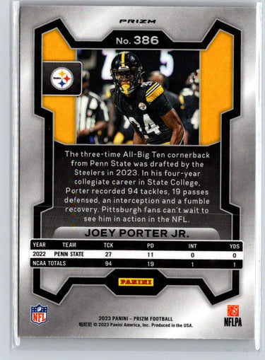 2023 Panini Prizm #386 Joey Porter Jr. Orange Lazer N47