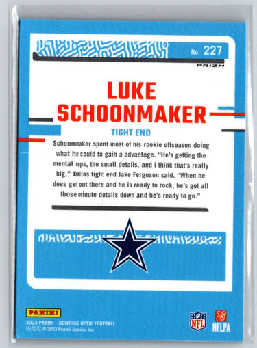 2023 Donruss Optic #227 Luke Schoonmaker Blue Hyper N47