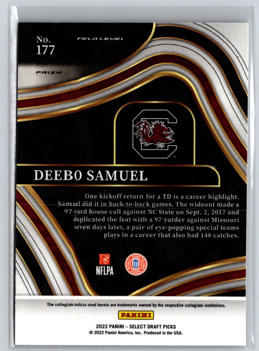 2022 Panini Select Draft Picks #177 Deebo Samuel Red Lazer Prizm N47