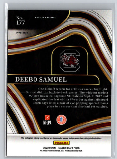 2022 Panini Select Draft Picks #177 Deebo Samuel Red Lazer Prizm N47