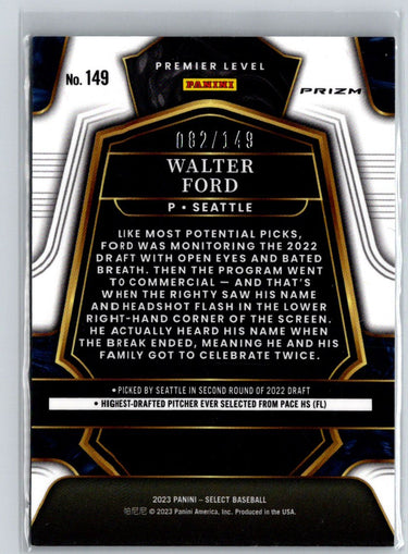2023 Panini Select #149 Walter Ford Silver Prizm N47