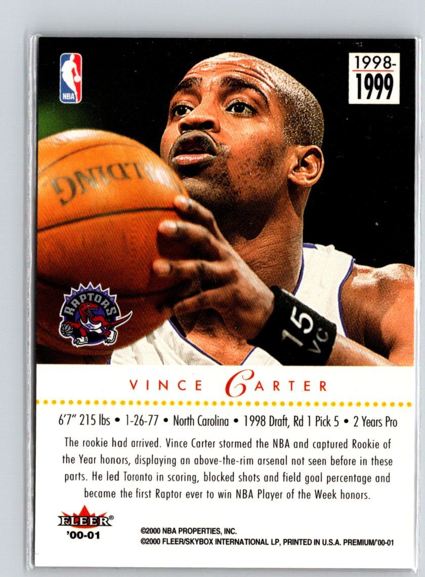 2000-01 Fleer Premium #1998-1999 Vince Carter 10th Anni-Vince-ry N49
