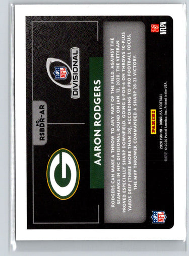 2020 Donruss #RSBDR-AR Aaron Rodgers Road to the Super Bowl Divisional Round N50