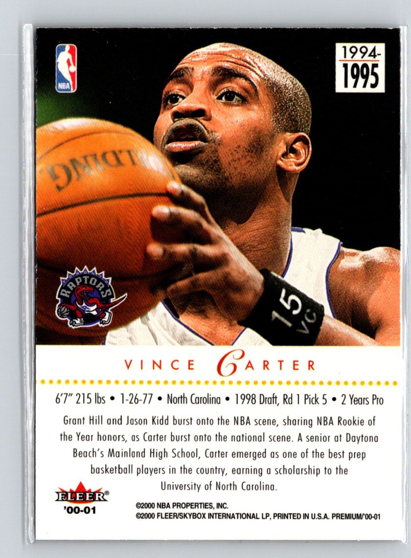 2000-01 Fleer Premium #1994-1995 Vince Carter 10th Anni-Vince-ry N51