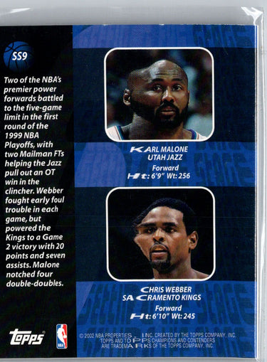 2001-02 Topps TCC #SS9 Karl Malone / Chris Webber Setting the Stage N51