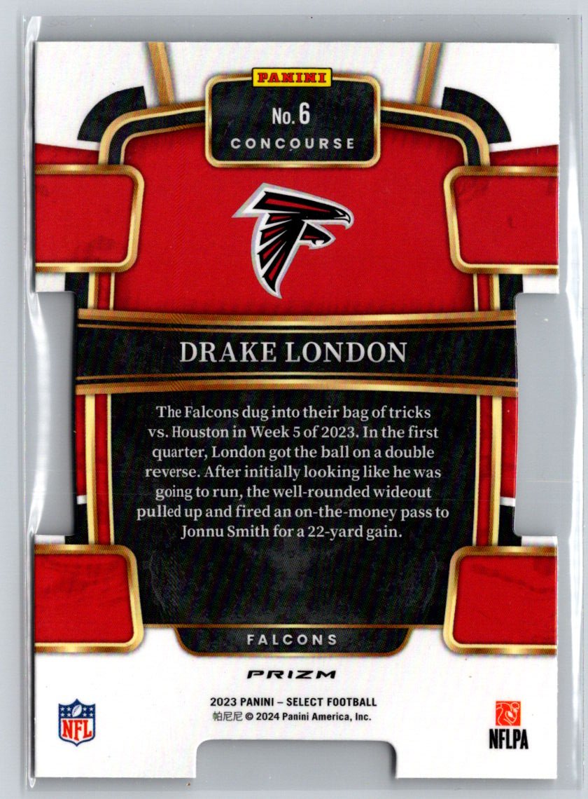 2023 Panini Select #6 Drake London Silver Prizms Die Cuts N52