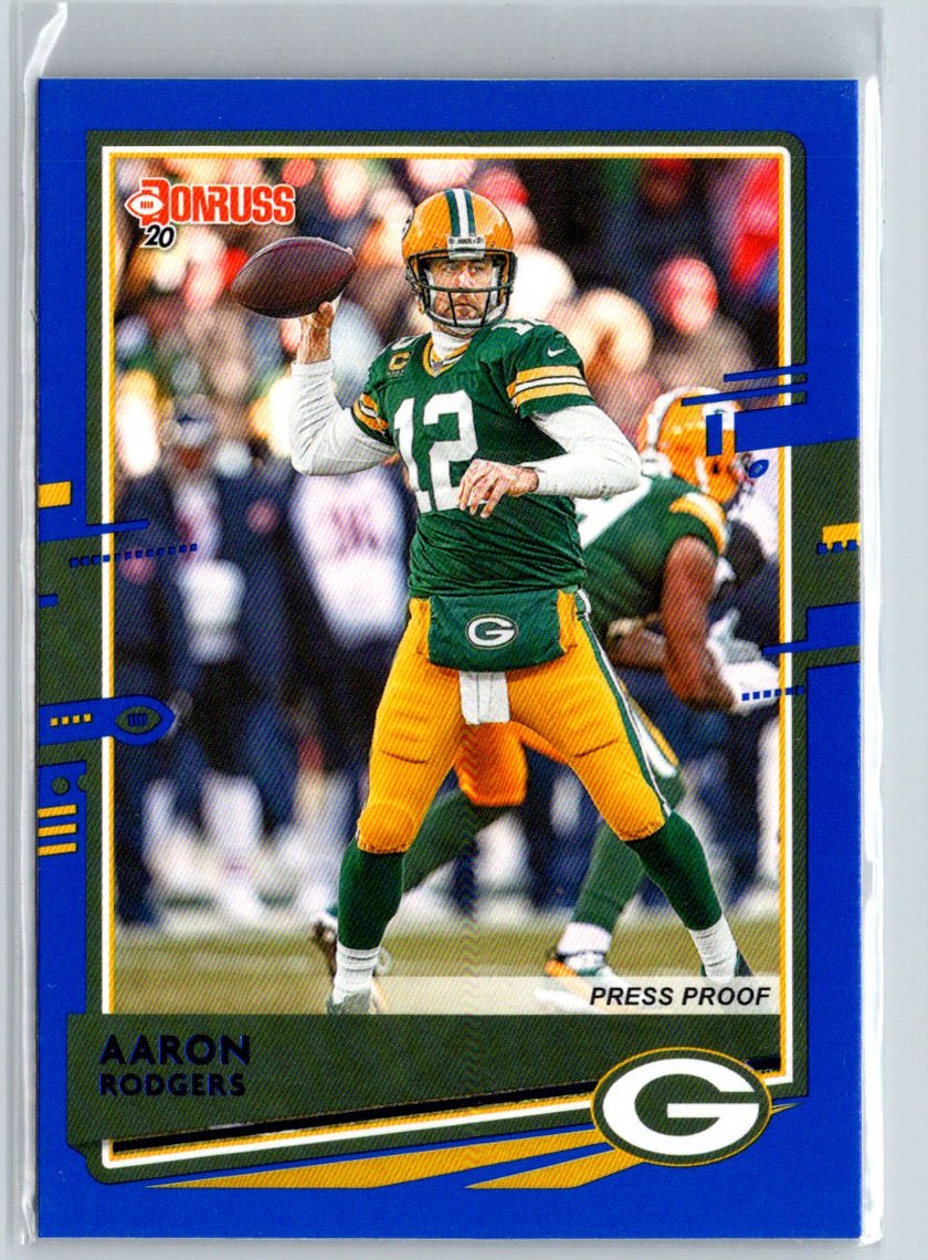 2020 Donruss #103b Aaron Rodgers Press Proof Blue Green jersey N52