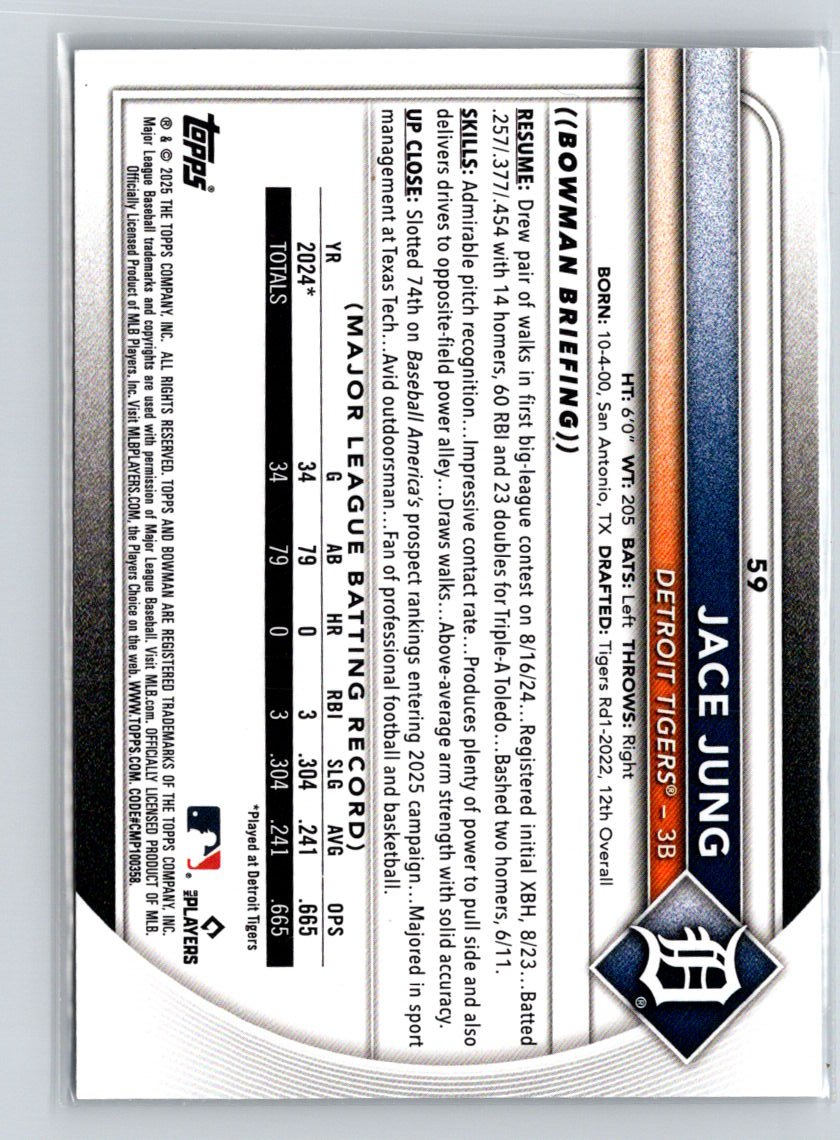 2025 Bowman #59 Jace Jung N53
