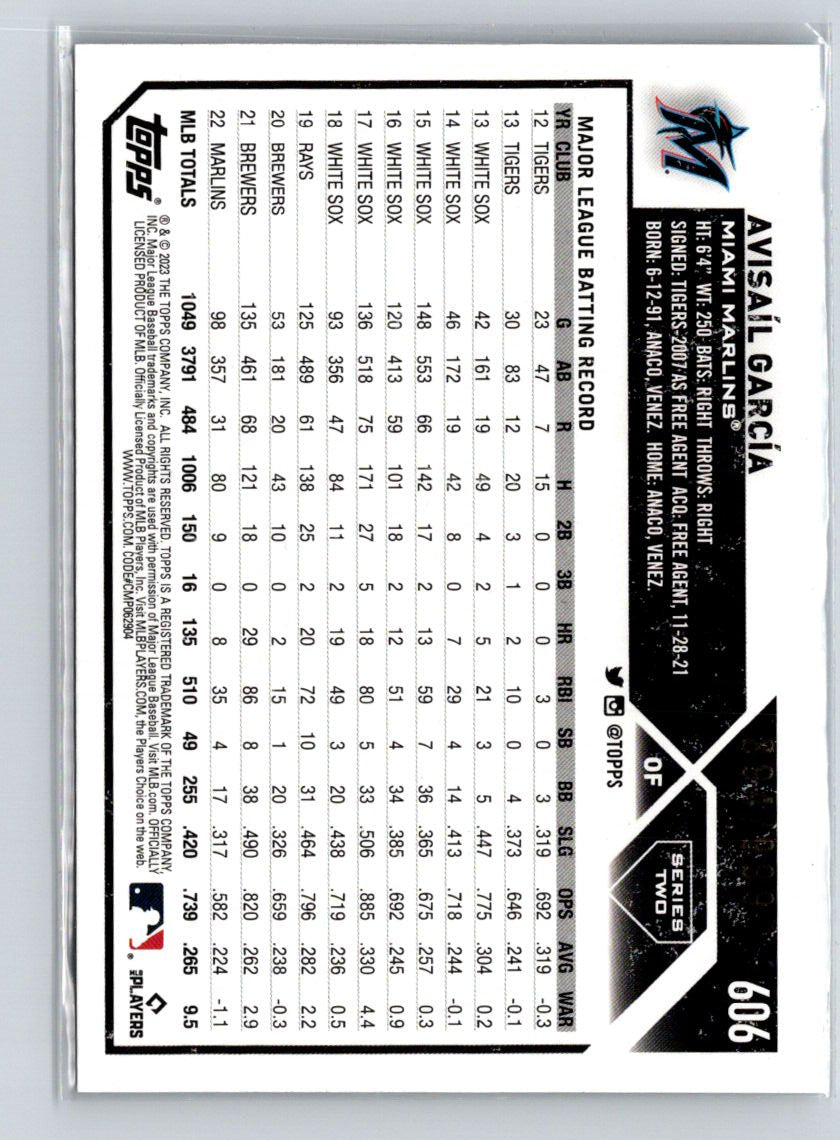 2023 Topps #606 Avisaíl García Blue Foilboard #/999 N53