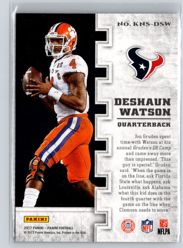 2017 Panini #KNS-DSW Deshaun Watson Knight School N53