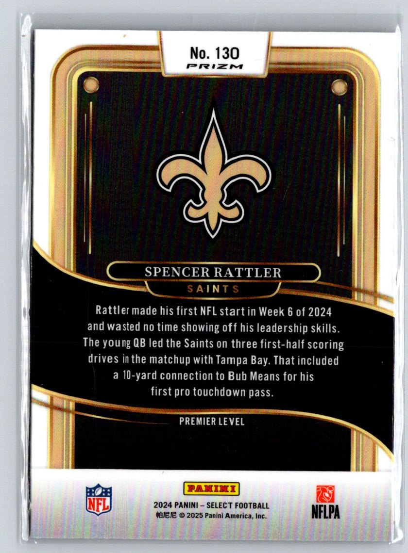2024 Panini Select #130 Spencer Rattler Black & Blue Prizm Shock N53