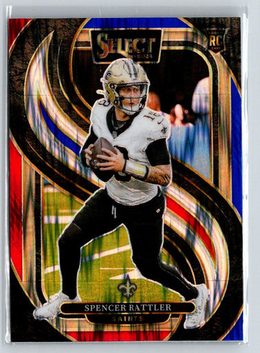 2024 Panini Select #130 Spencer Rattler Black & Blue Prizm Shock N53