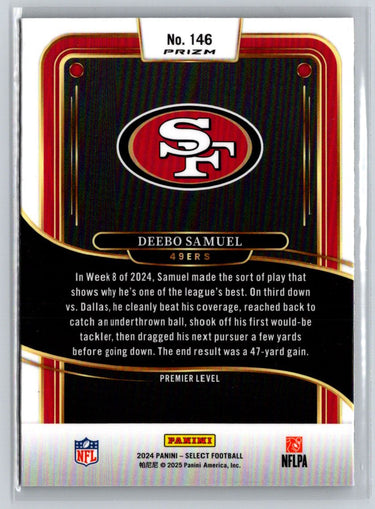 2024 Panini Select #146 Deebo Samuel Black & Red Prizm Shock N54