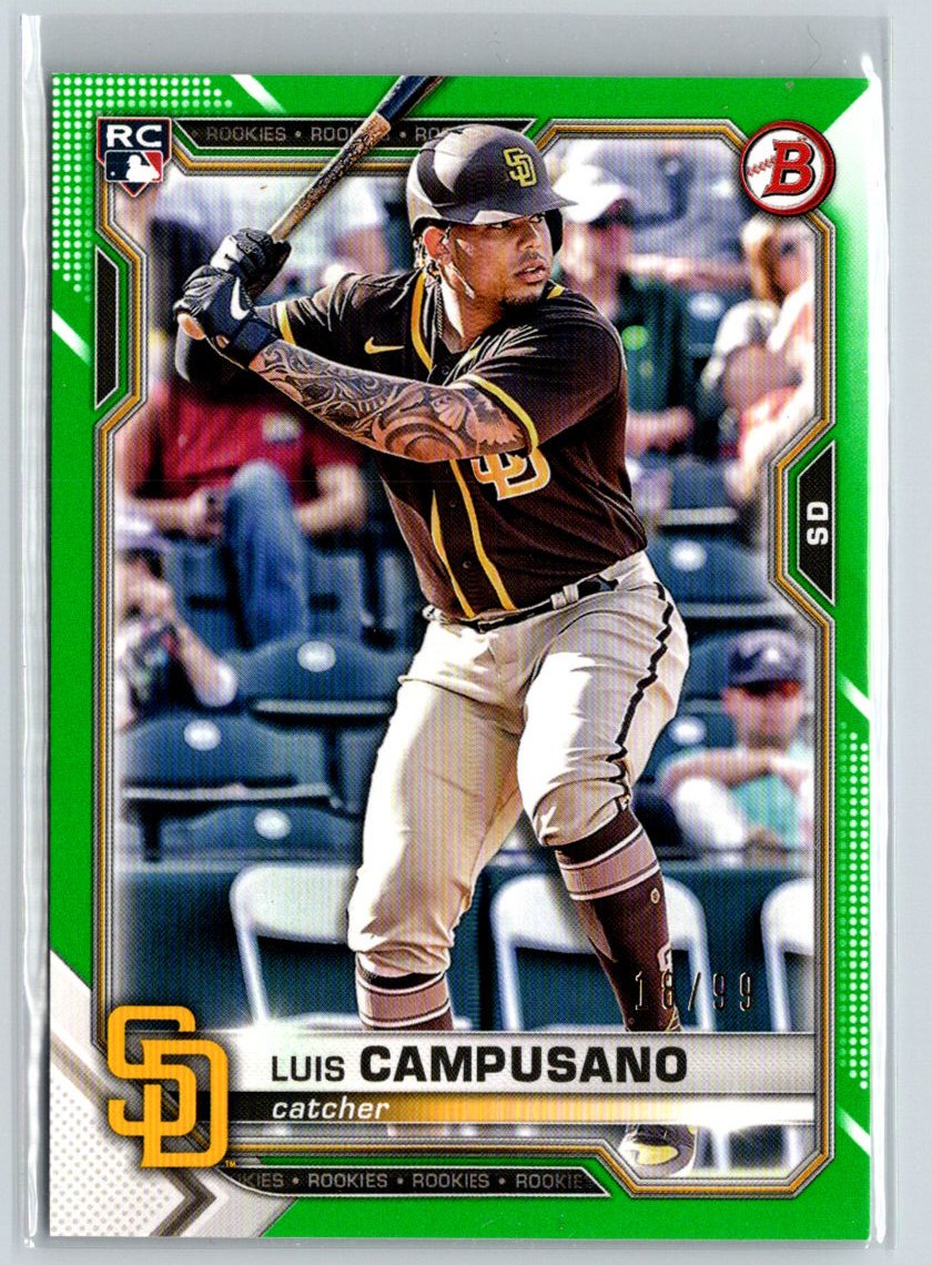 2021 Bowman #68 Luis Campusano Green #/99 N55
