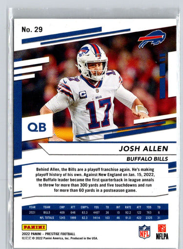 2022 Panini Prestige #29 Josh Allen N55