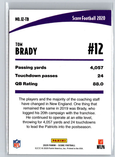 2020 Score #IZ-TB Tom Brady In the Zone Gold N56