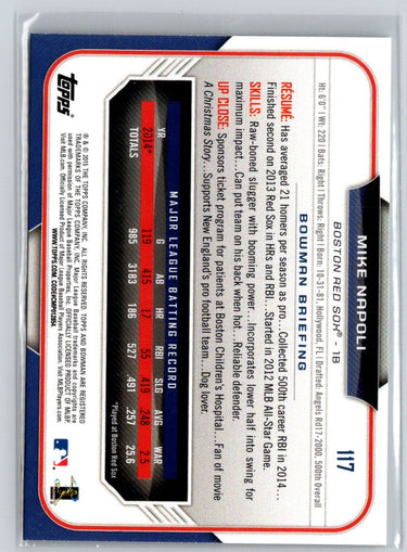2015 Bowman #117 Mike Napoli Silver Ice N57