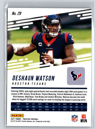 2021 Panini Prestige #29 Deshaun Watson Xtra Points Blue #/249 N57