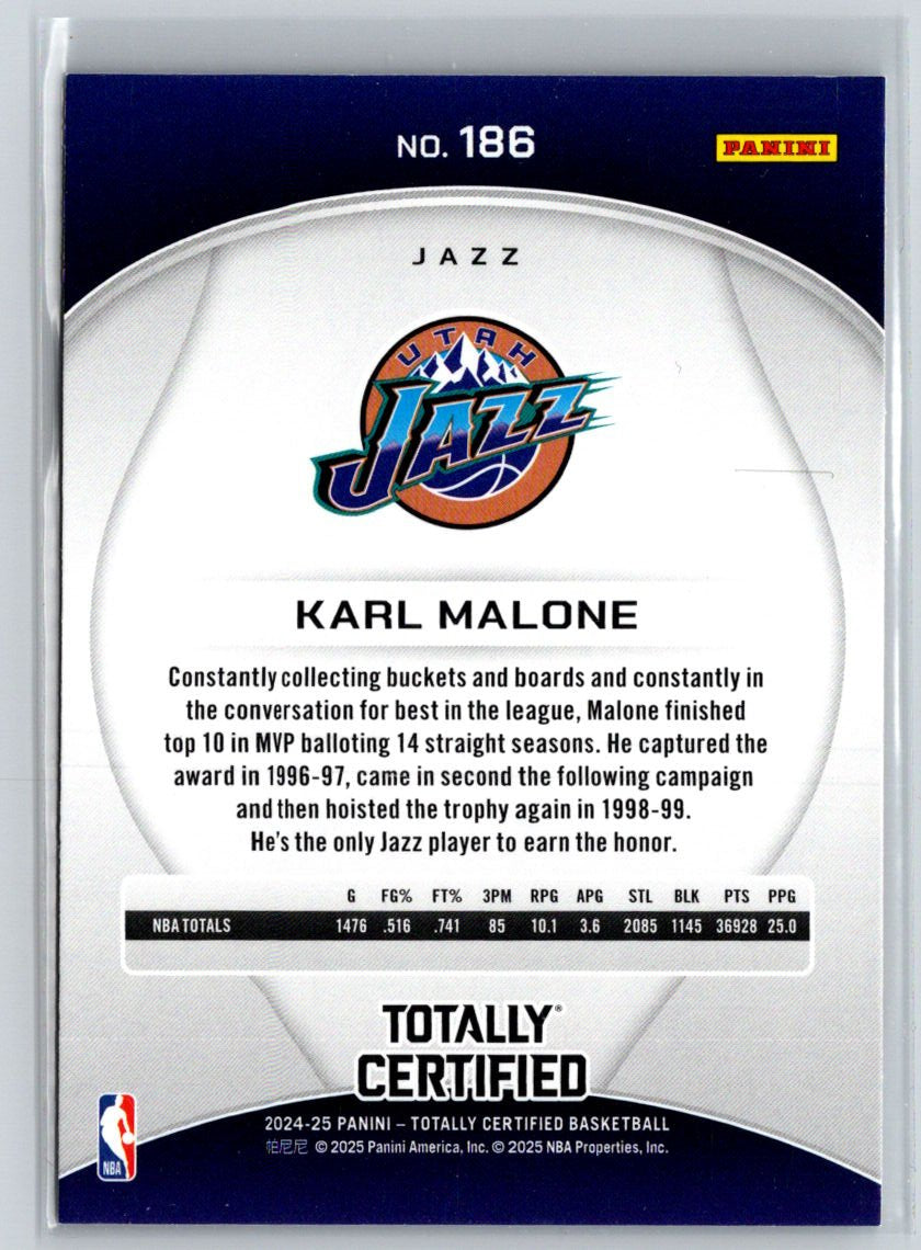 2024-25 Panini Totally Certified #186 Karl Malone Mirror Bronze N57