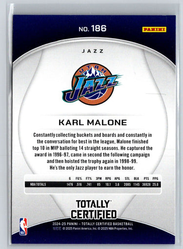 2024-25 Panini Totally Certified #186 Karl Malone Mirror Bronze N57
