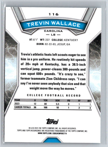 2024 Topps Resurgence - Sky Blue & Pink Shock #116 Trevin Wallace N57