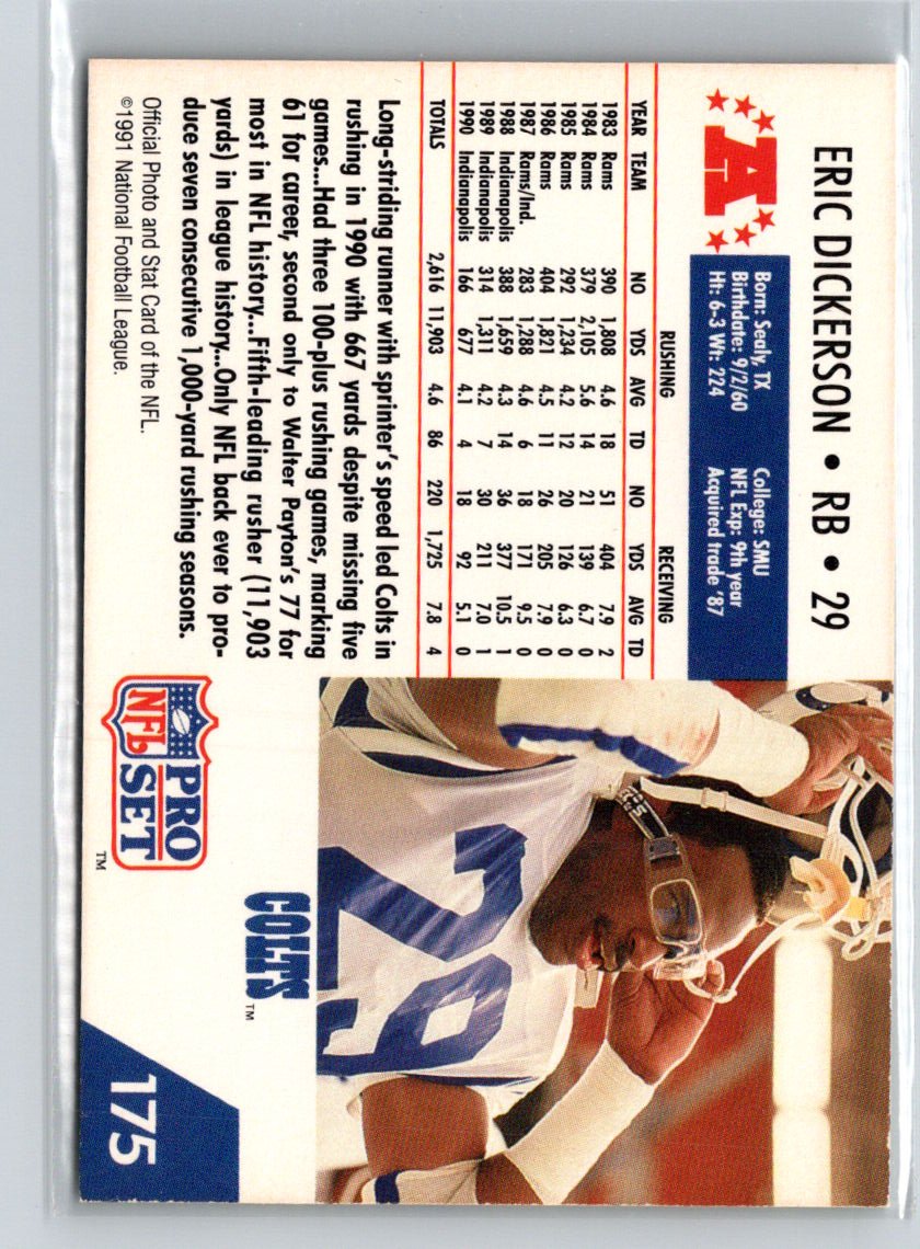 1991 Pro Set #175d Eric Dickerson N58