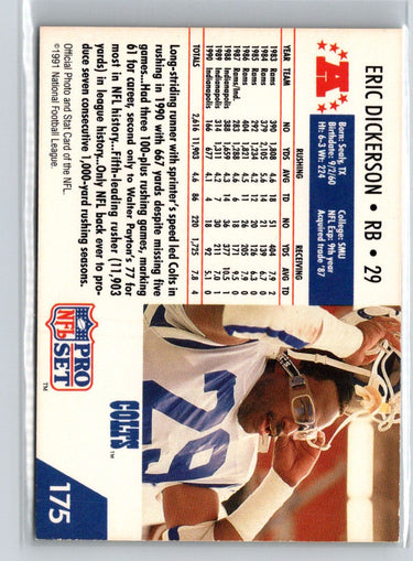 1991 Pro Set #175d Eric Dickerson N58