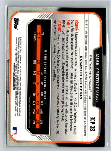 2015 Bowman - Chrome Prospects #BCP138 Mike Yastrzemski N58