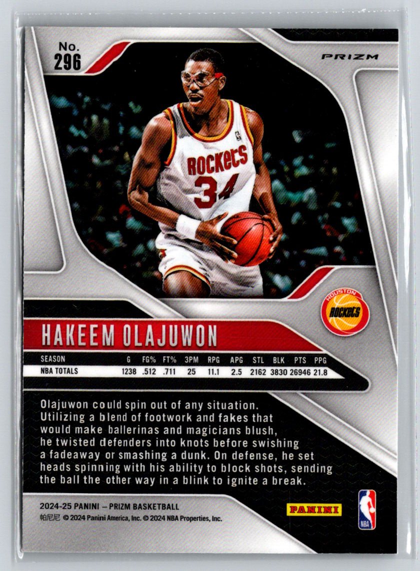 2024-25 Panini Prizm #296 Hakeem Olajuwon Prizms Silver N58