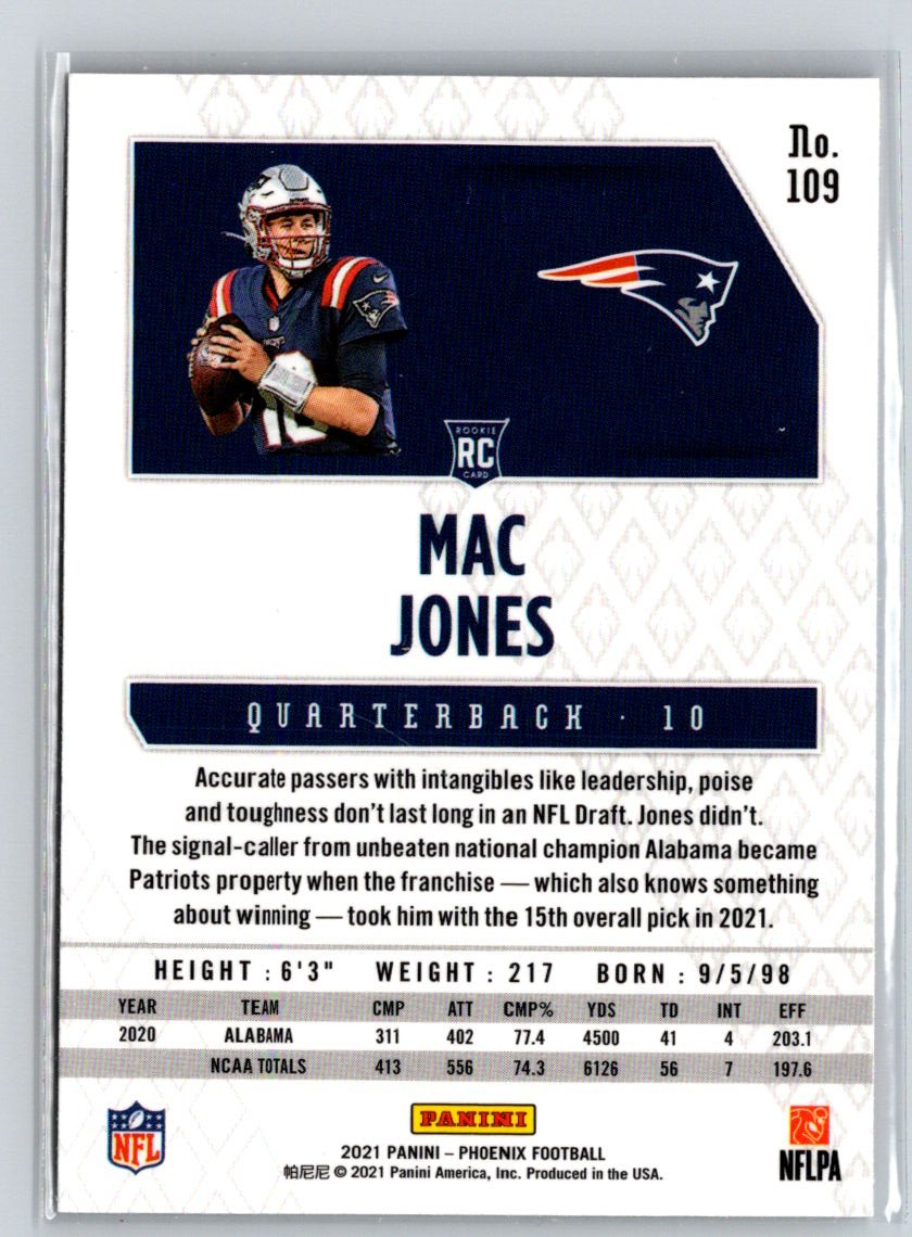 2021 Panini Phoenix #109 Mac Jones Fire Burst N59