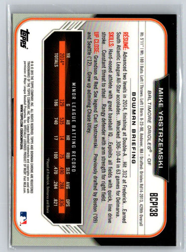 2015 Bowman - Chrome Prospects #BCP138 Mike Yastrzemski N60