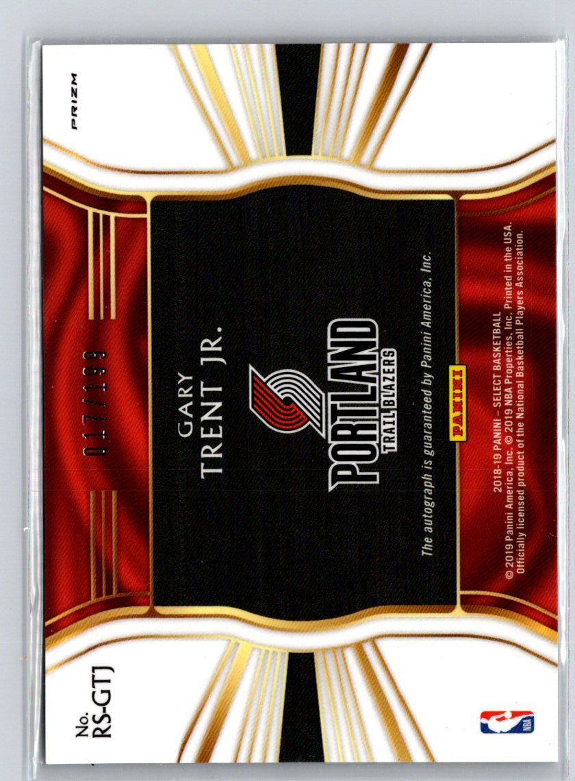 2018-19 Panini Select #RS-GTJ Gary Trent Jr. Rookie Signatures #/199 N60