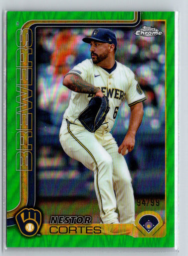 2025 Topps Chrome #22 Nestor Cortes Green Refractors N60